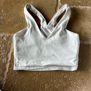 alo yoga white tank top size xs women's